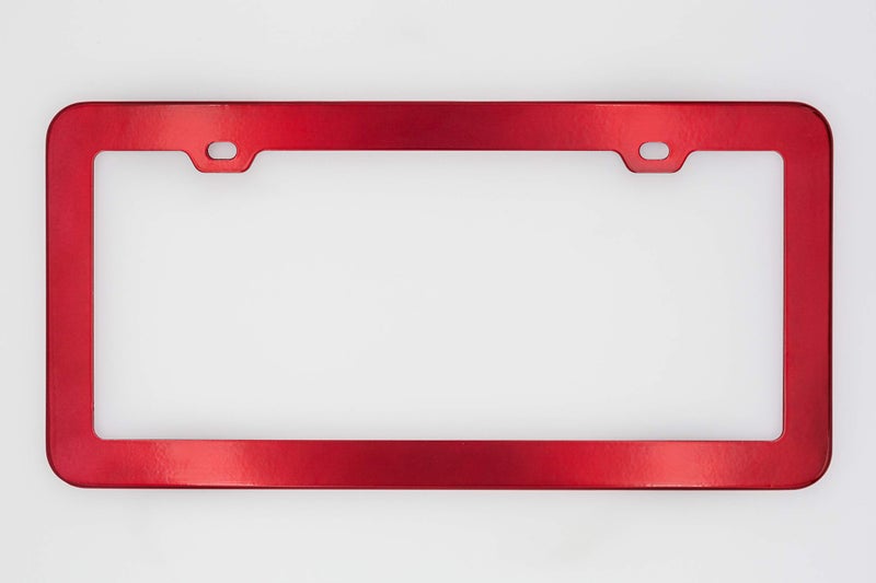 creathome 2PCs Creathome Stainless Steel License Plate Frames with Shining Red Color - Image 2